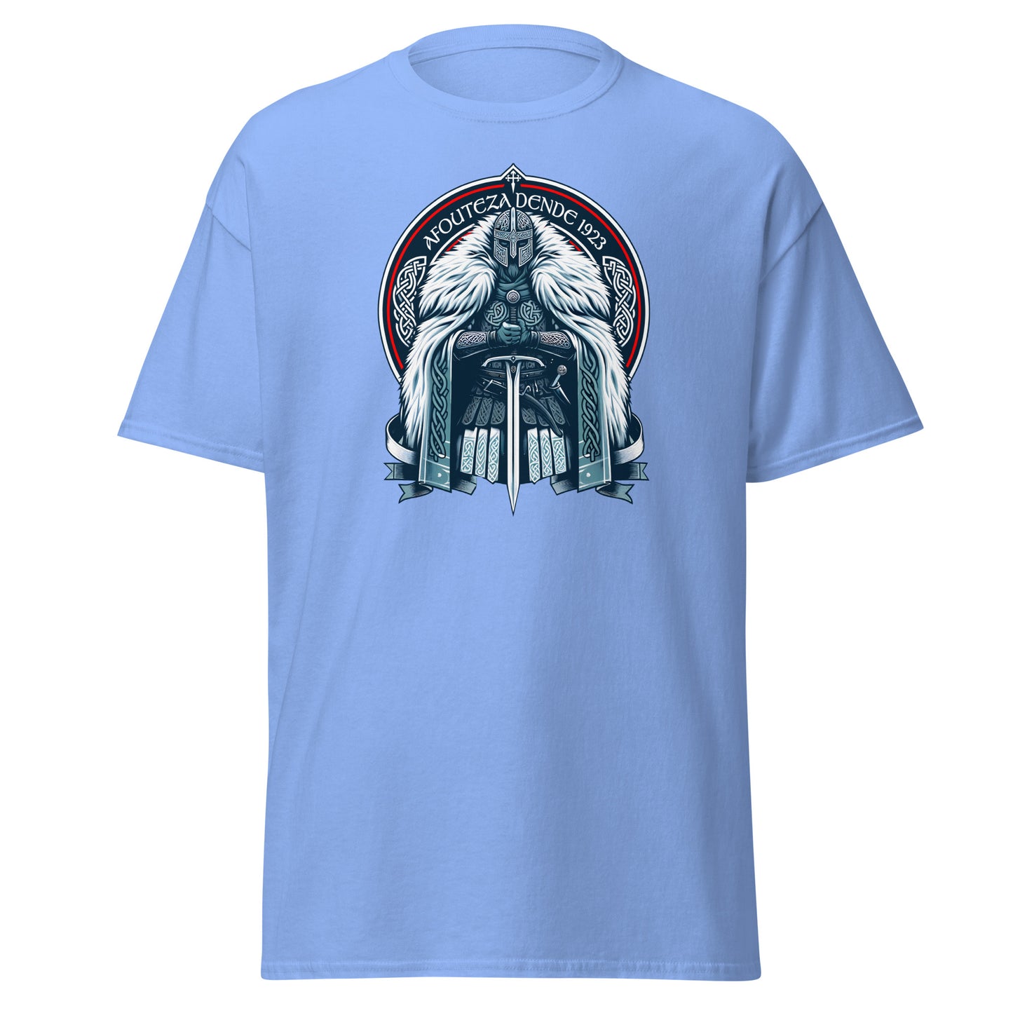 Camiseta azul Celta equipo fútbol Afouteza Dende 1923 con guerrero celta front