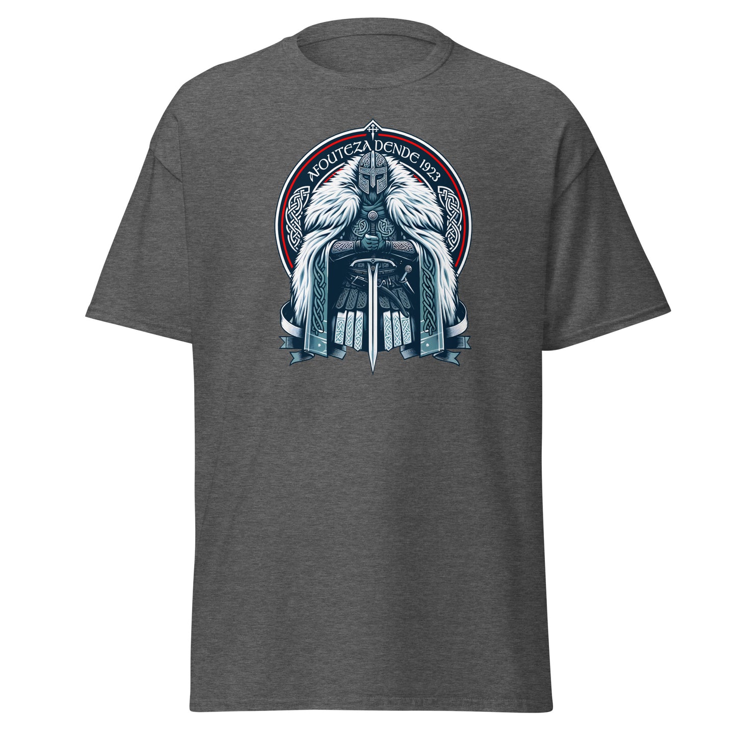 Camiseta gris oscuro Celta equipo fútbol Afouteza Dende 1923 con guerrero celta front