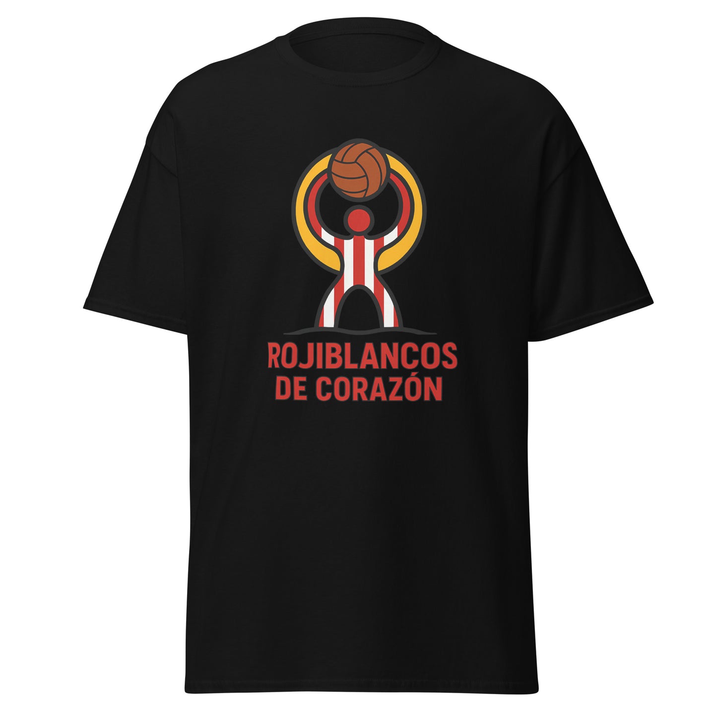 Camiseta Almería negra equipo fútbol Rojiblancos de Corazón front