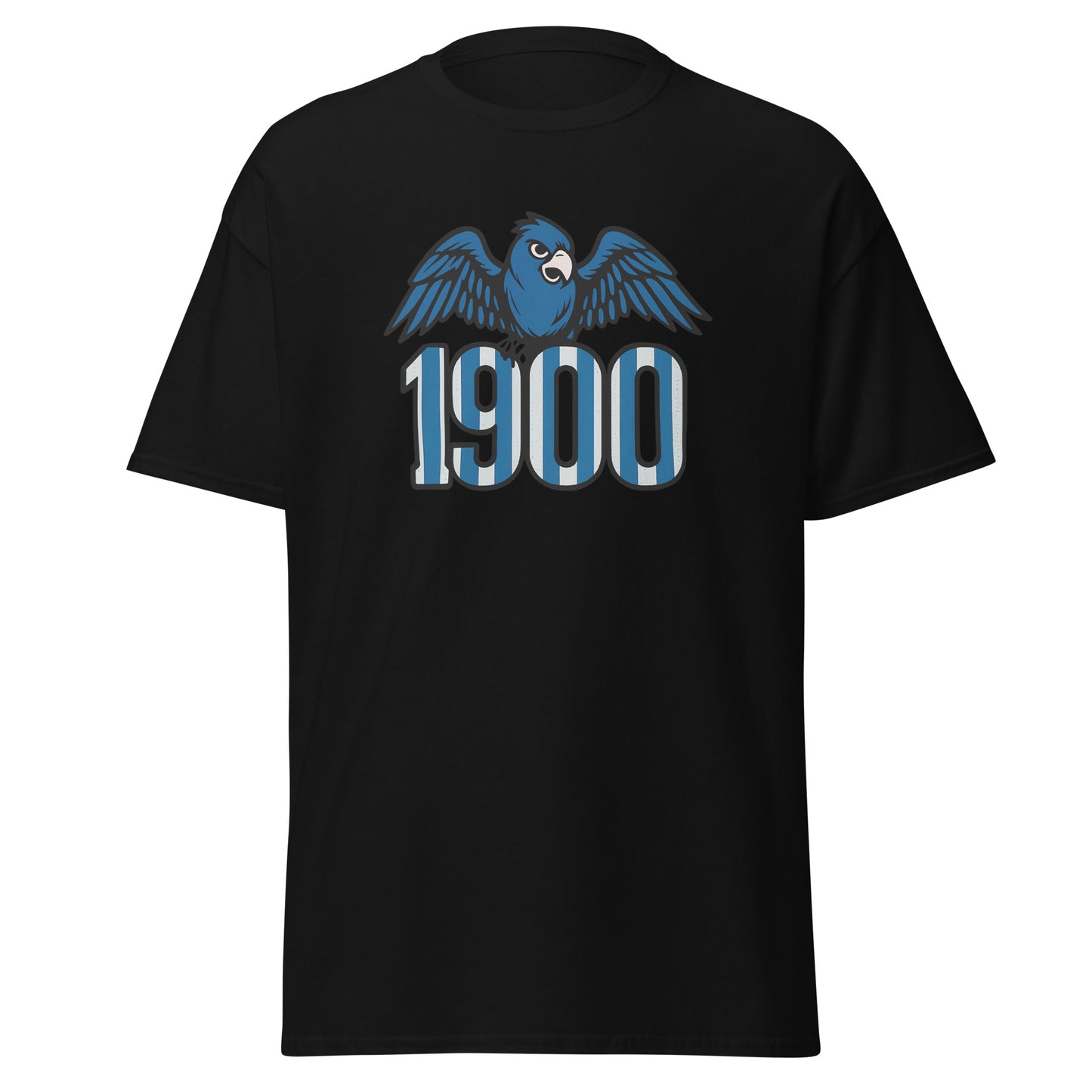 Camiseta Espanyol negra equipo fútbol 1900 con periquito front