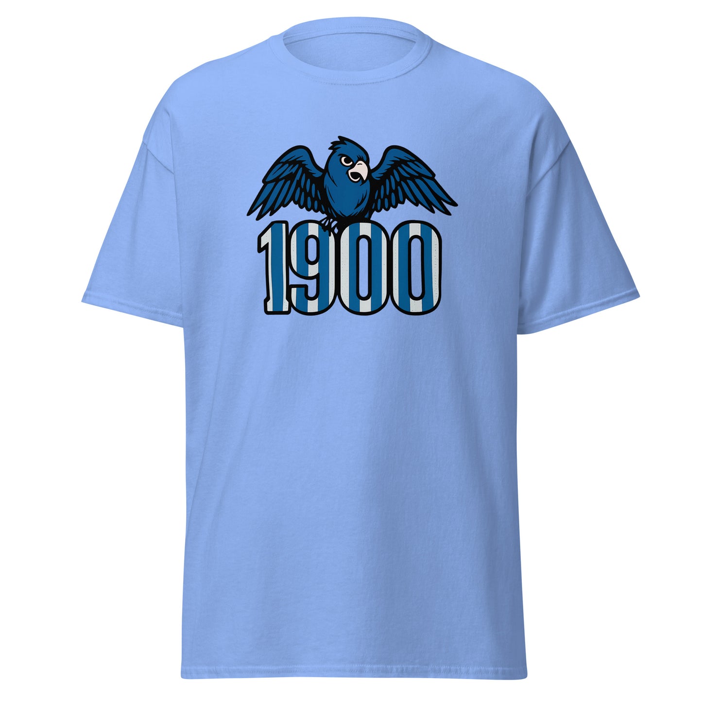 Camiseta Espanyol azul carolino equipo fútbol 1900 con periquito front