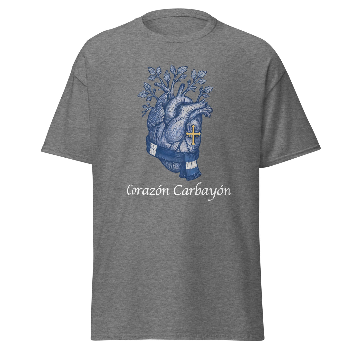 Camiseta Oviedo gris equipo fútbol Corazón Carbayón con imagen corazón front