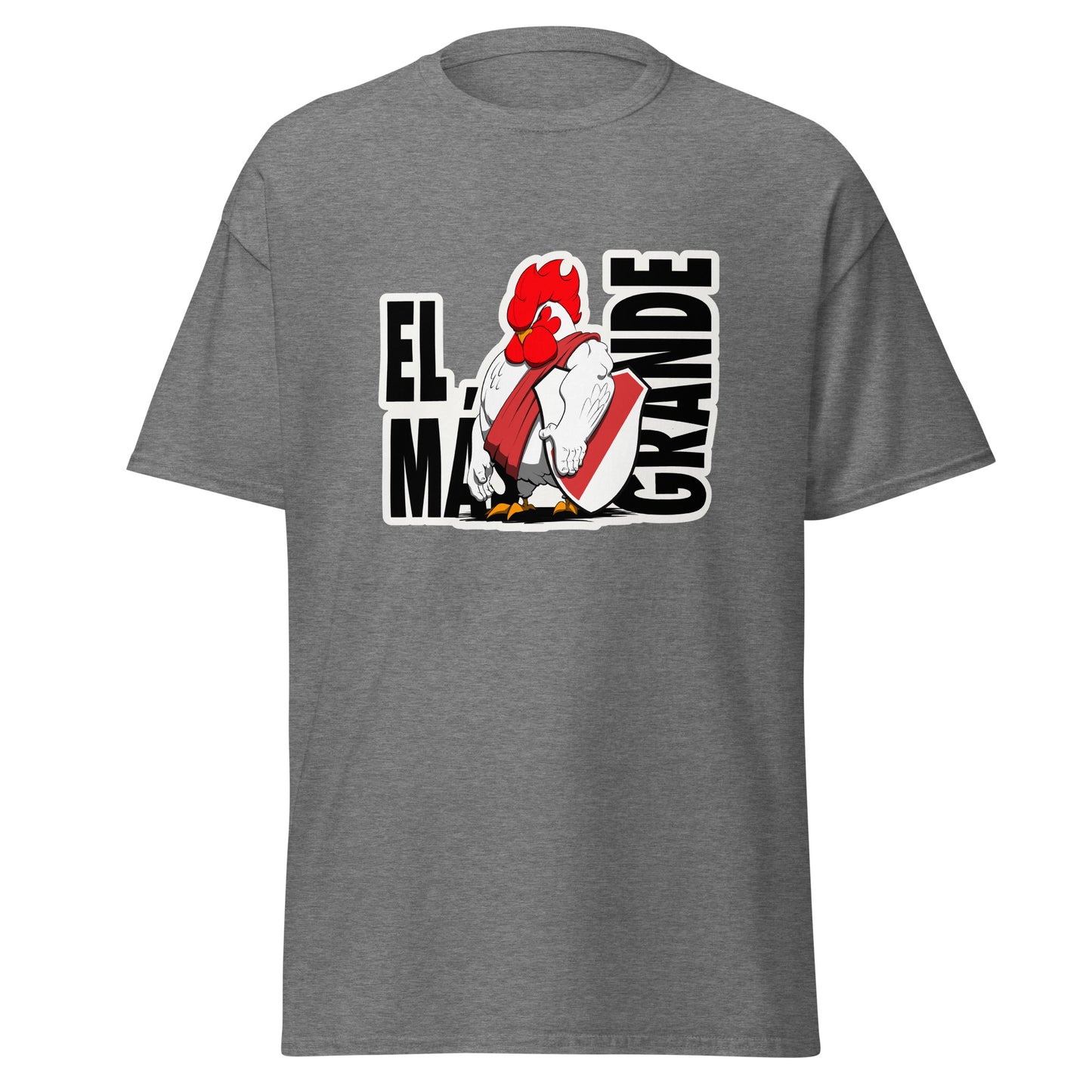 Camiseta River Plate gris equipo fútbol El Más Granse con imagen gallina front