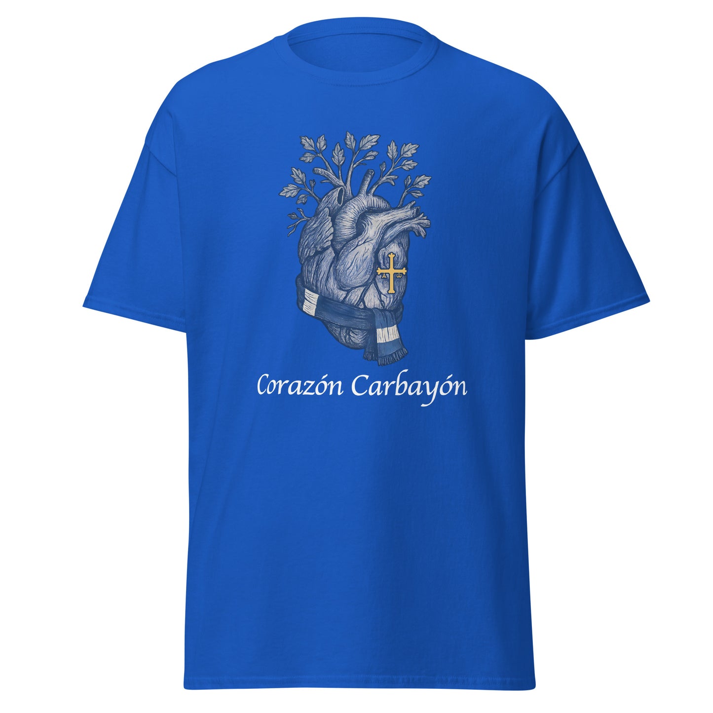 Camiseta Oviedo azul equipo fútbol Corazón Carbayón con imagen corazón front