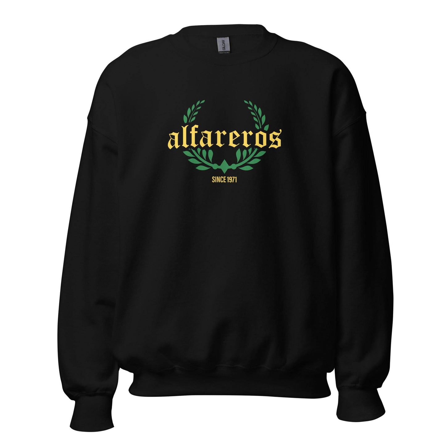 Sudadera negra Alcorcón equipo fútbol Alfareros front