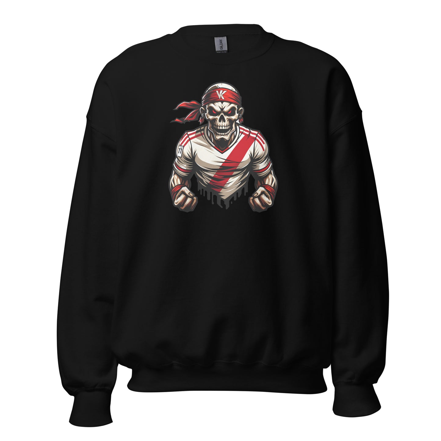 Sudadera Rayo Vallecano negra equipo fútbol VK con calavera front