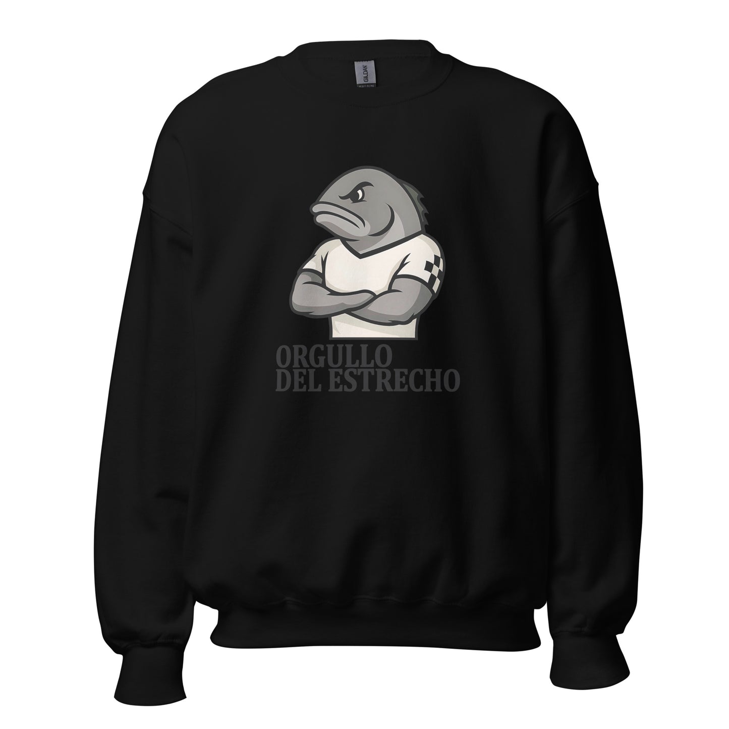 Sudadera Ceuta negra equipo fútbol Orgullo del estrecho con imagen caballa front