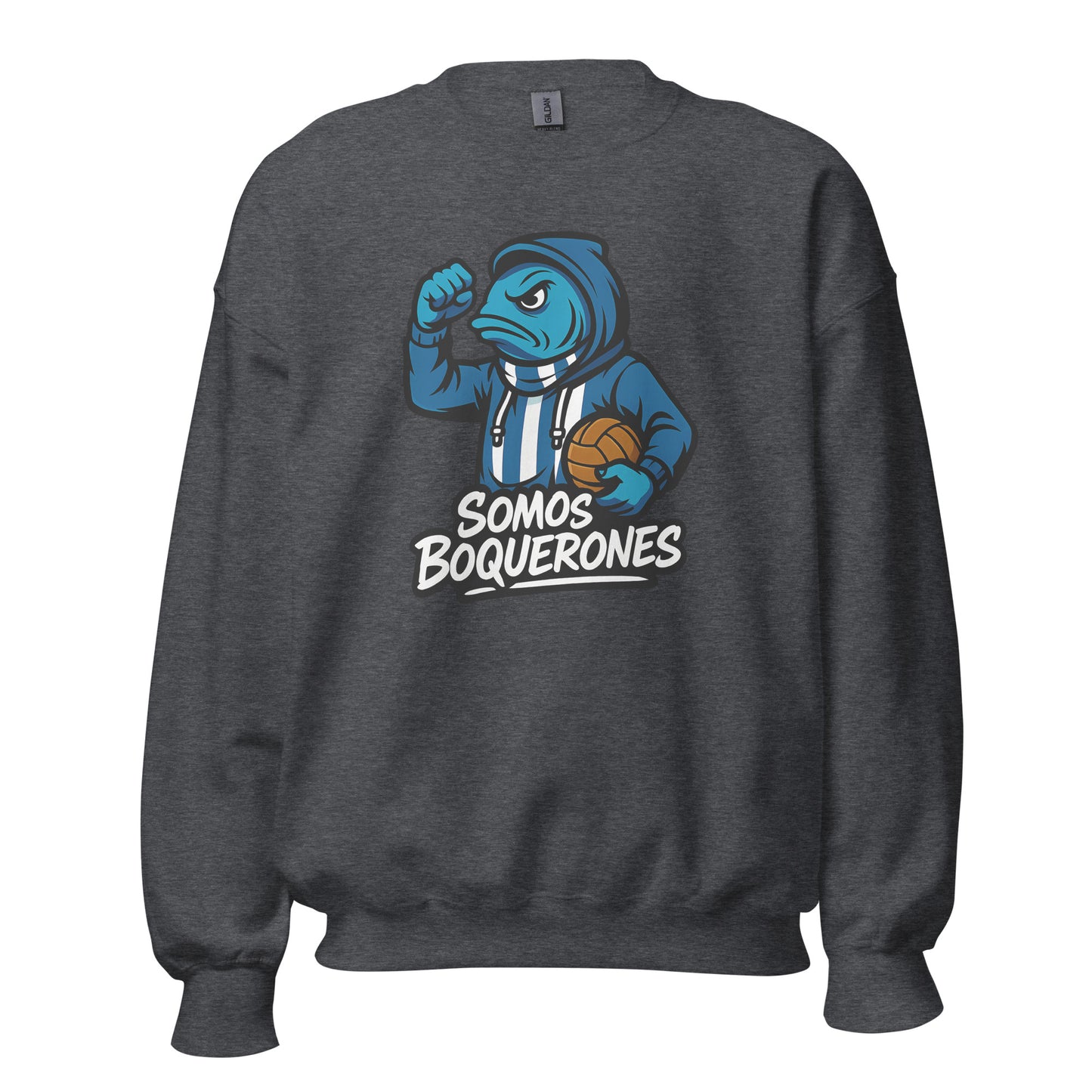 Sudadera Málaga gris equipo fútbol Somos Boquerones front