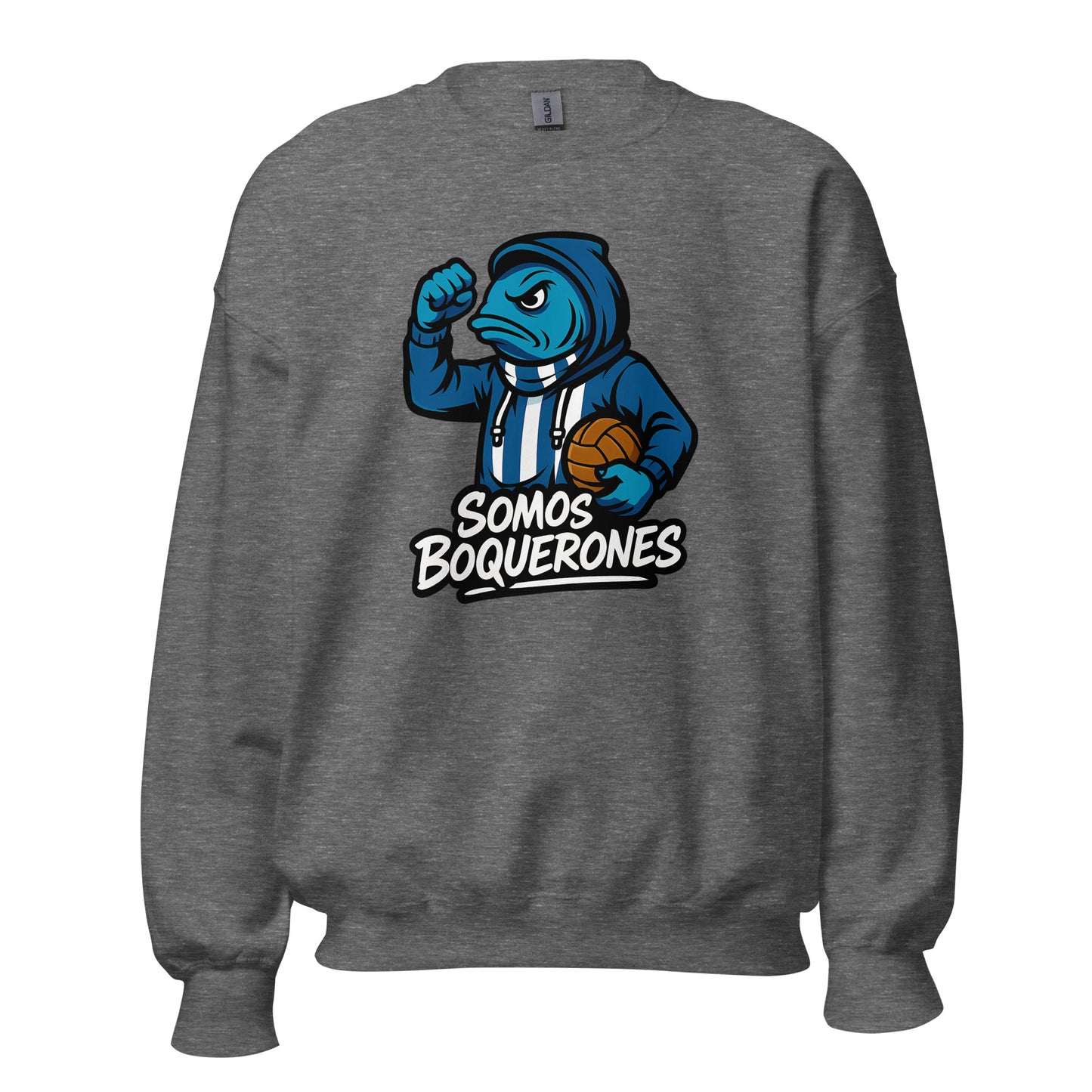 Sudadera Málaga gris oscuro equipo fútbol Somos Boquerones front