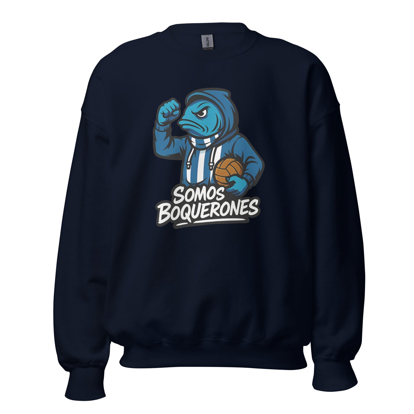 Sudadera Málaga navy equipo fútbol Somos Boquerones front