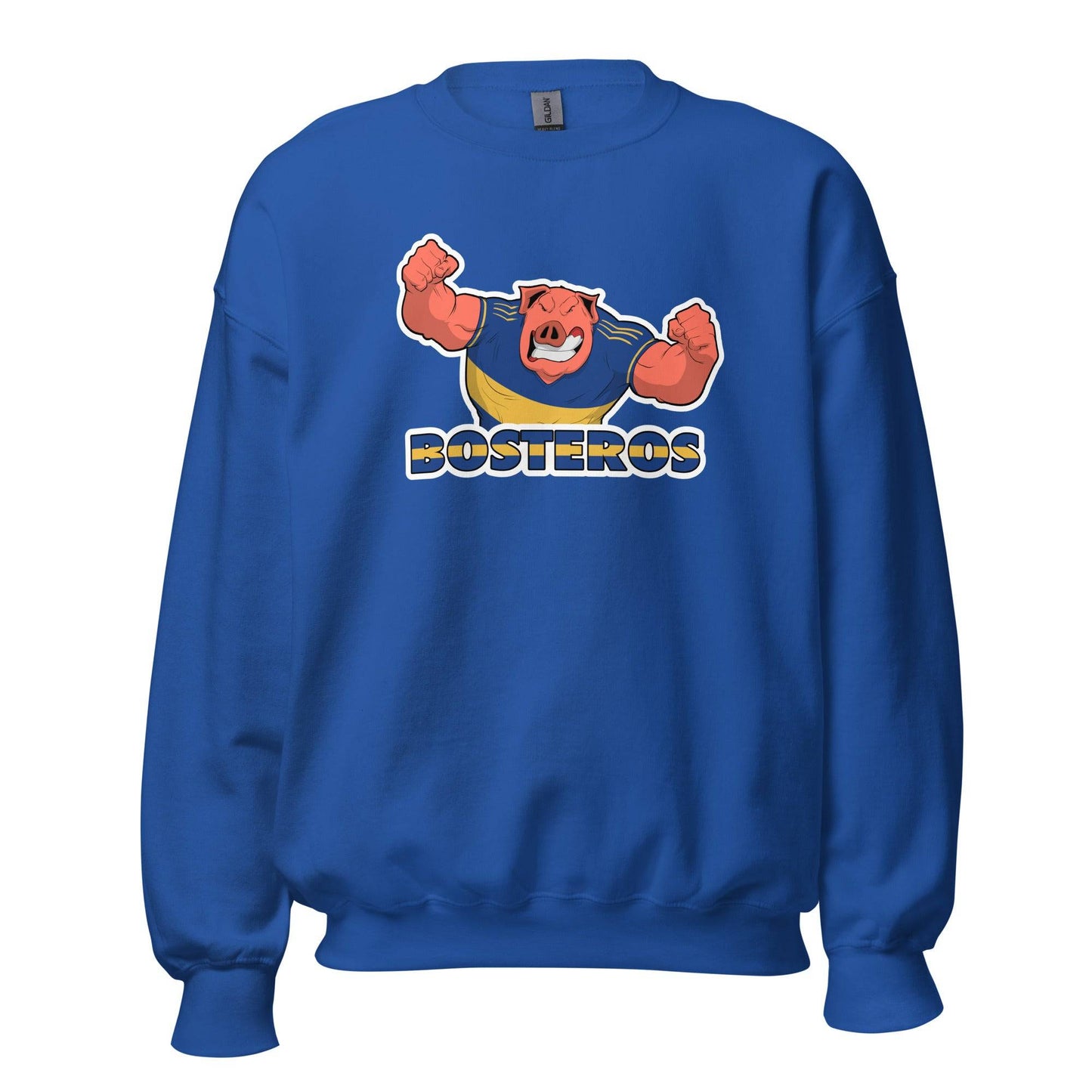 Sudadera Boca Junior azul equipo fútbol Bosteros con imagen cerdo front