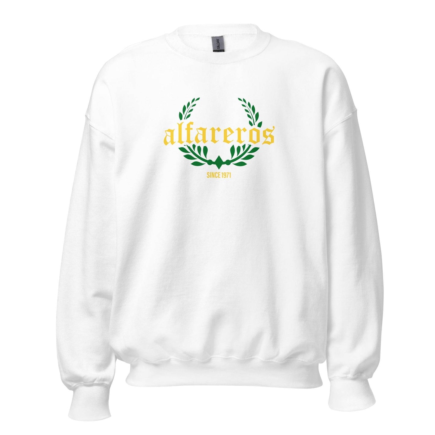 Sudadera blanca Alcorcón equipo fútbol Alfareros front