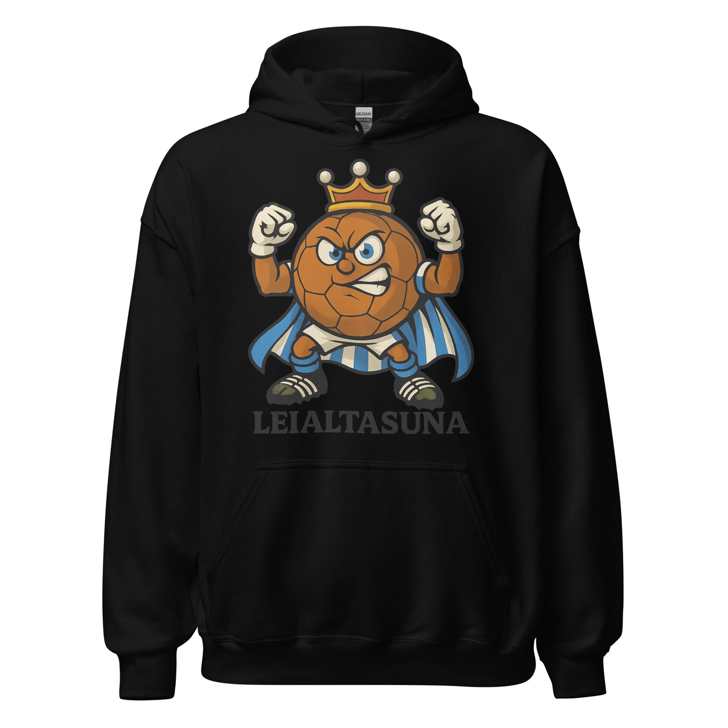 Hoodie Real Sociedad negro equipo fútbol Leialtasuna con imagen Txurdín front