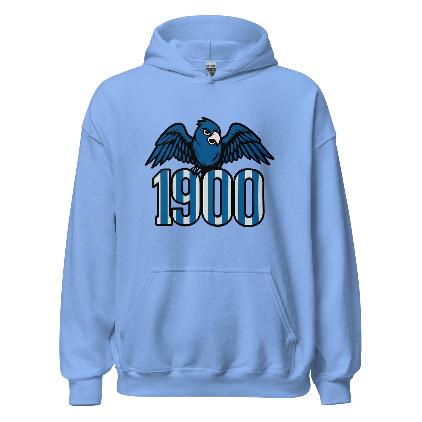 Hoodie Espanyol azul carolina equipo fútbol 1900 con periquito front
