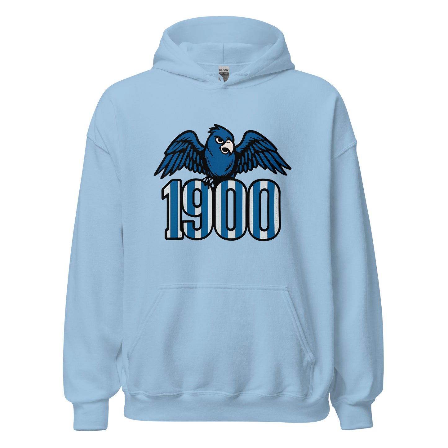 Hoodie Espanyol azul claro equipo fútbol 1900 con periquito front