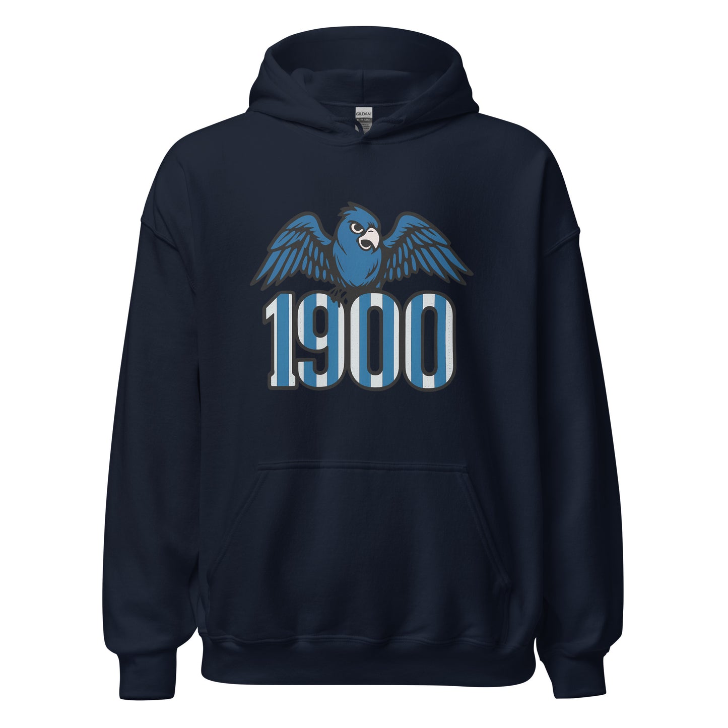 Hoodie Espanyol navy equipo fútbol 1900 con periquito front