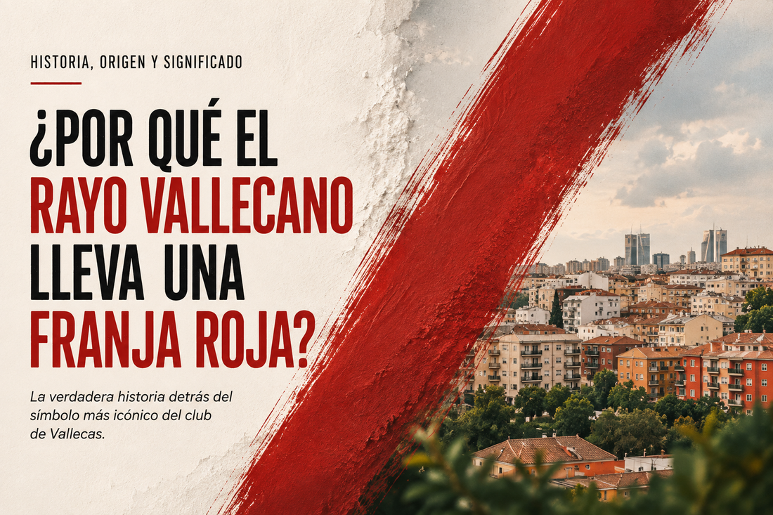 "¿Por qué el Rayo Vallecano lleva una franja roja?". Ilustra la historia y el significado de uno de los símbolos más reconocibles del club