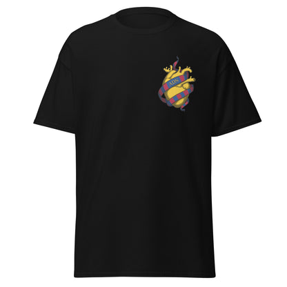 Camiseta negra FC Barcelona equipo fútbol ADN Cor groc front