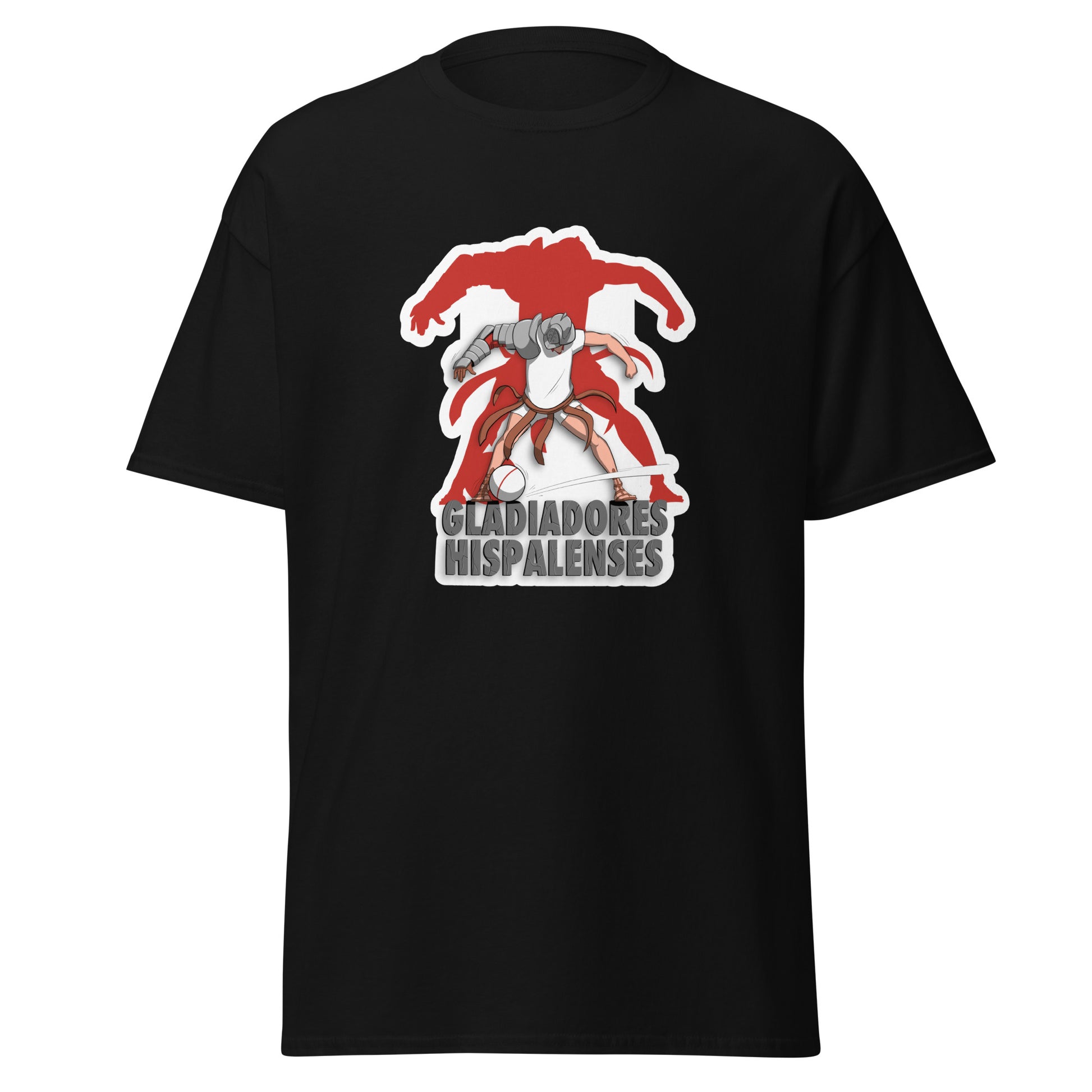 Camiseta negra Sevilla equipo fútbol Gladiadores Hispalenses front