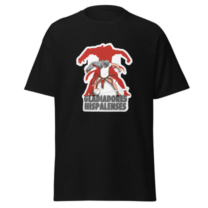 Camiseta negra Sevilla equipo fútbol Gladiadores Hispalenses front