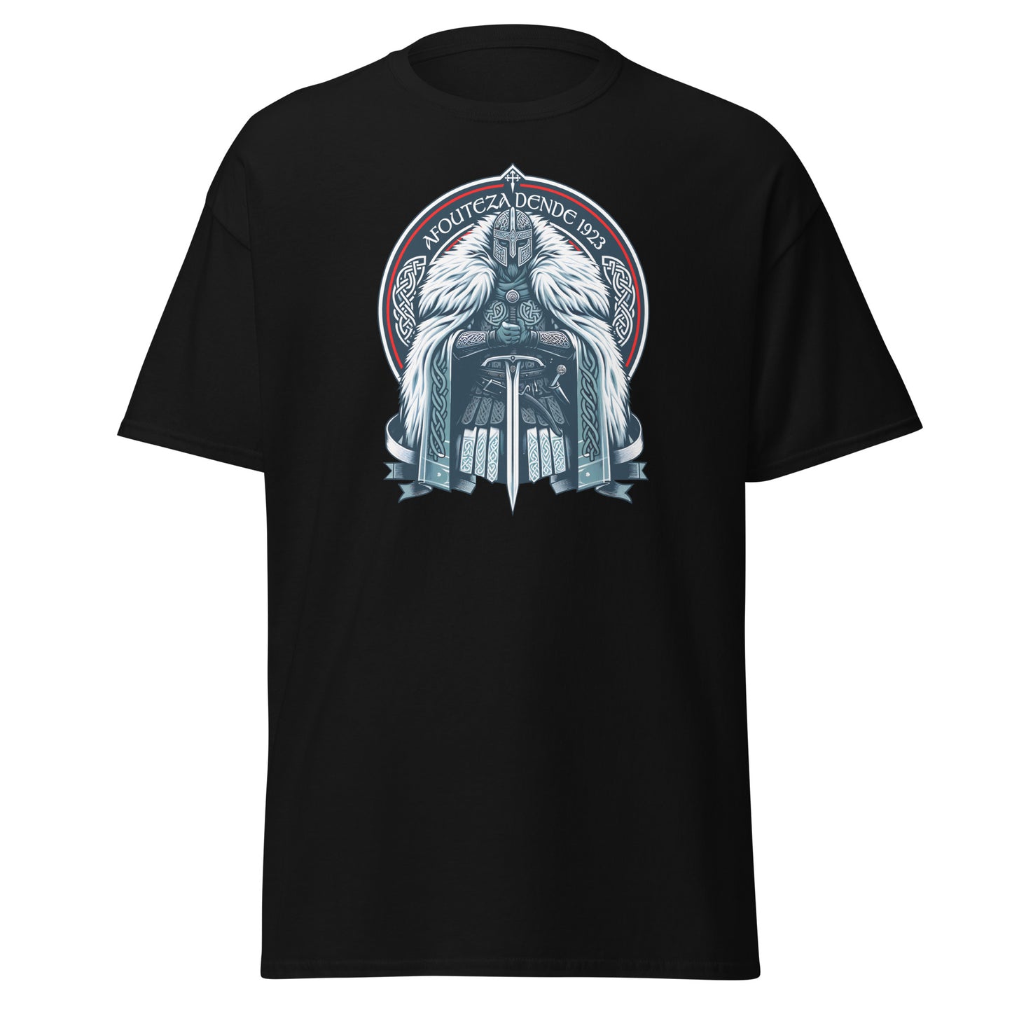 Camiseta negra Celta equipo fútbol Afouteza Dende 1923 con guerrero celta front