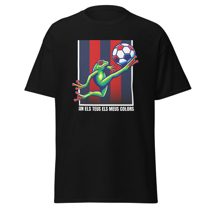 Camiseta negra Levante equipo fútbol Son el teus els meus colors con granota front