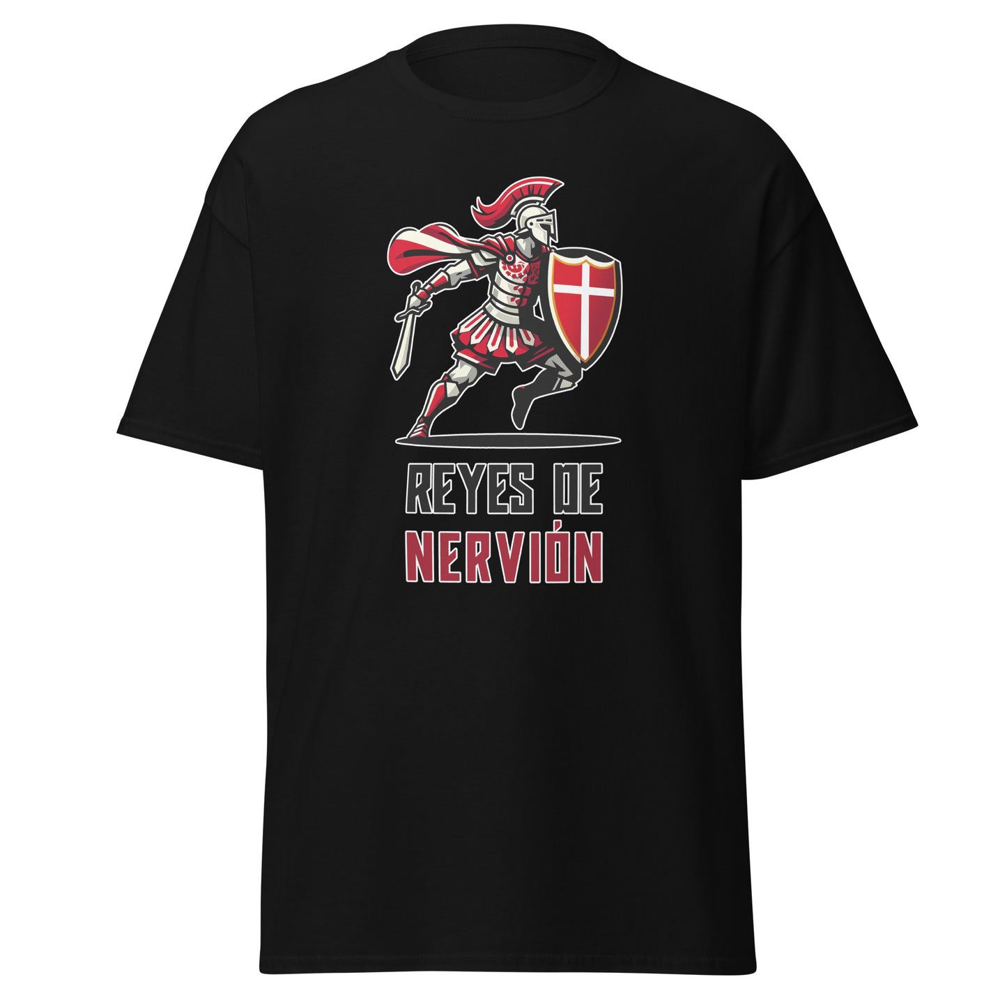 Camiseta negra Sevilla equipo fútbol Gladiador Reyes de Nervión front