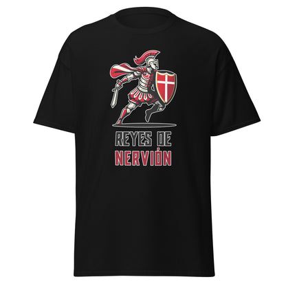 Camiseta negra Sevilla equipo fútbol Gladiador Reyes de Nervión front