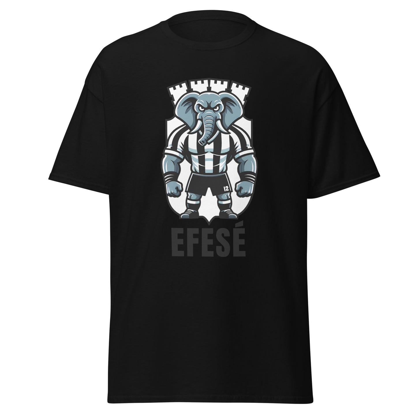 Camiseta negra Cartagena fútbol Elefante Efesé front