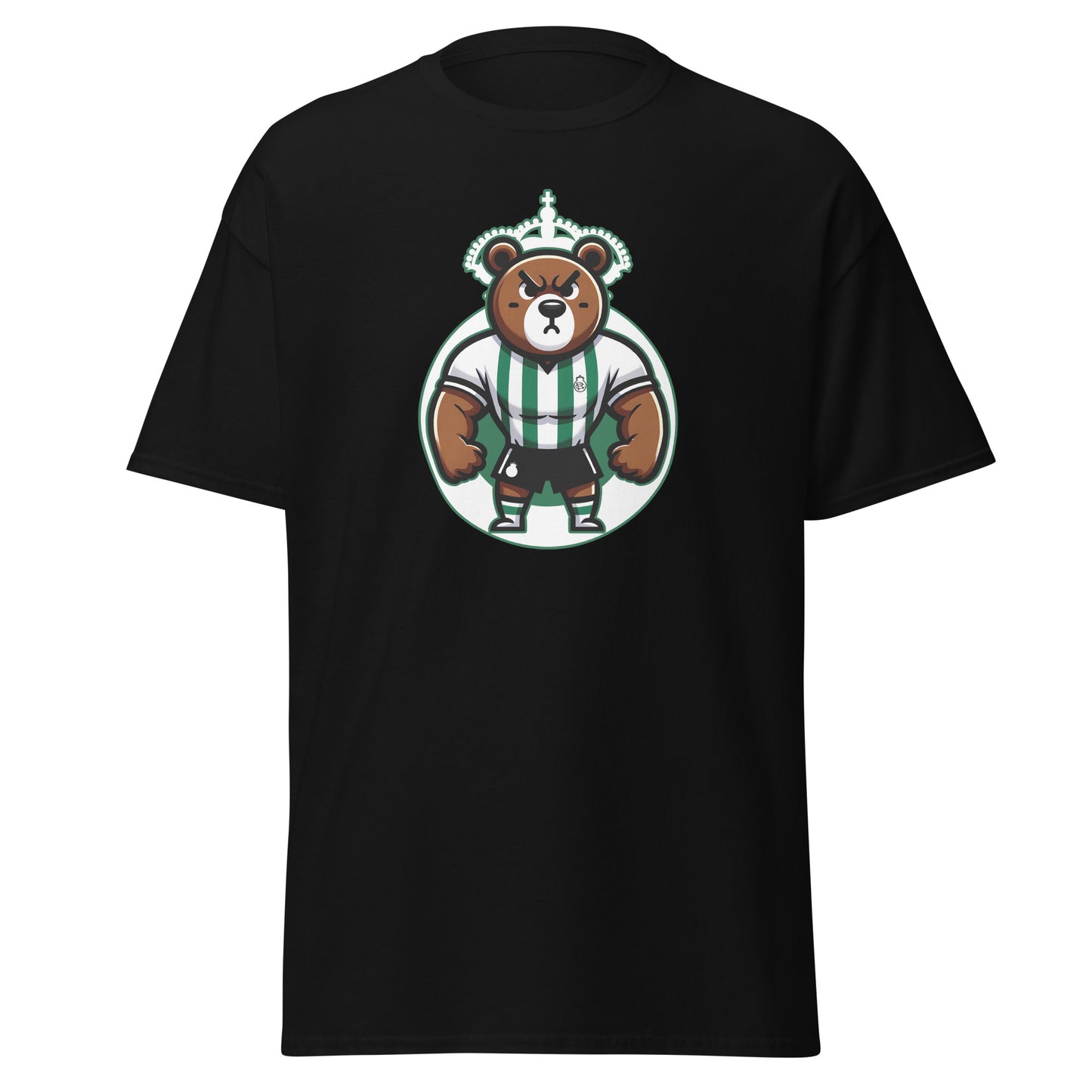 Camiseta Racing Santander negra equipo fútbol oso cacho front