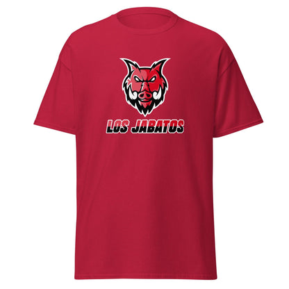 Camiseta roja Mirandés equipo fútbol Los Jabatos con Jabalí front