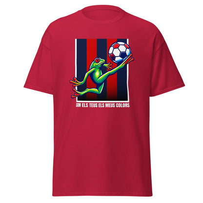 Camiseta rojo cardinal Levante equipo fútbol Son el teus els meus colors con granota front