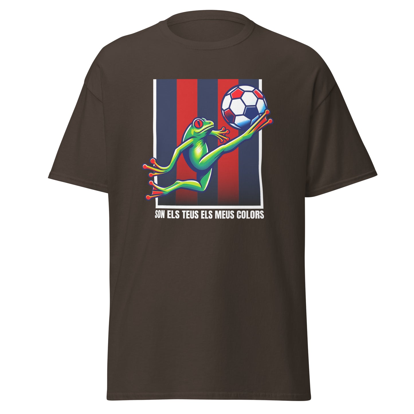 Camiseta marrón Levante equipo fútbol Son el teus els meus colors con granota front