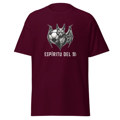 Camiseta lila Albacete equipo fútbol Espíritu del 91 con murciélago front