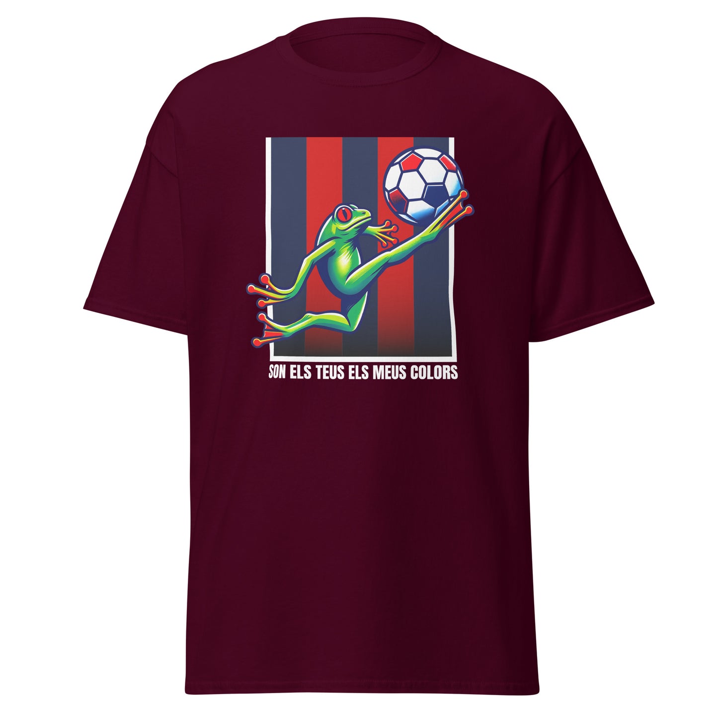 Camiseta granate Levante equipo fútbol Son el teus els meus colors con granota front