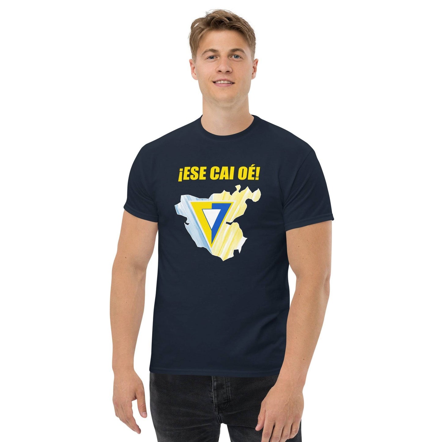 Camiseta navy Cádiz equipo fútbol Ese Cai Oé front