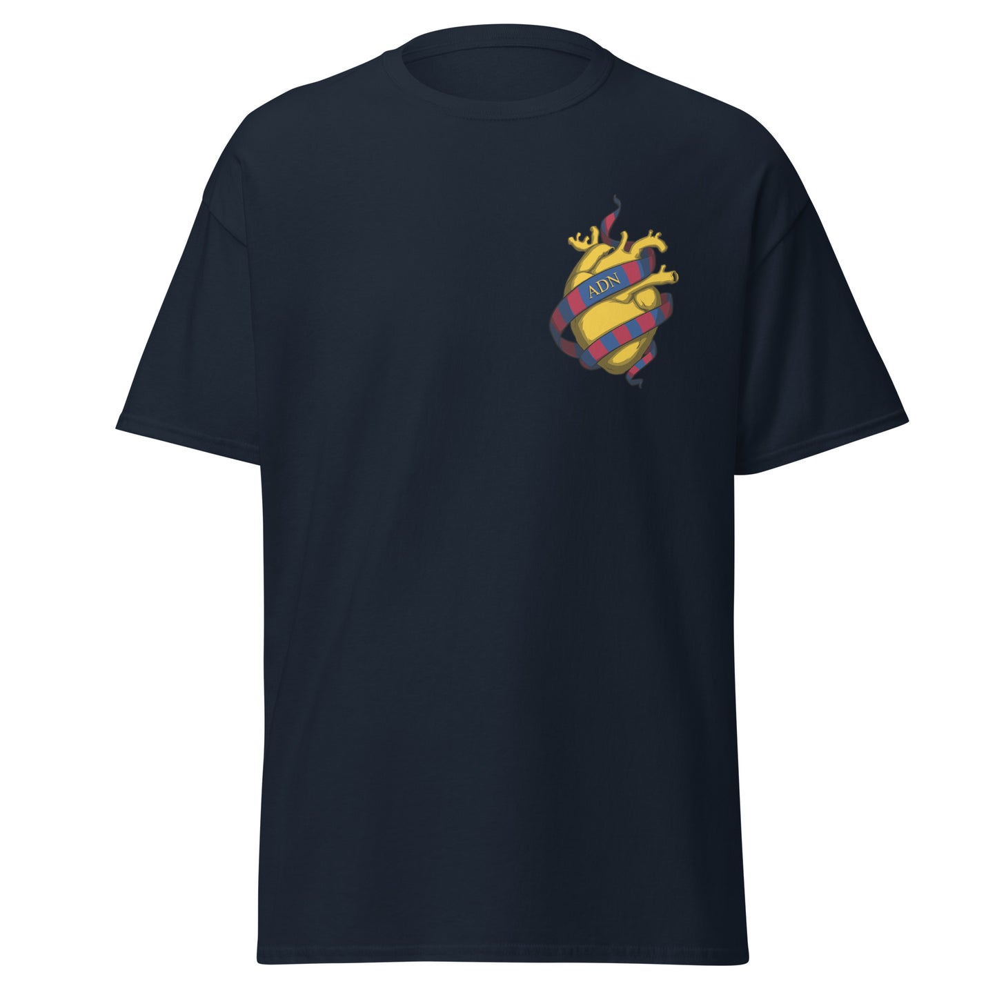 Camiseta navy FC Barcelona equipo fútbol ADN Cor groc front