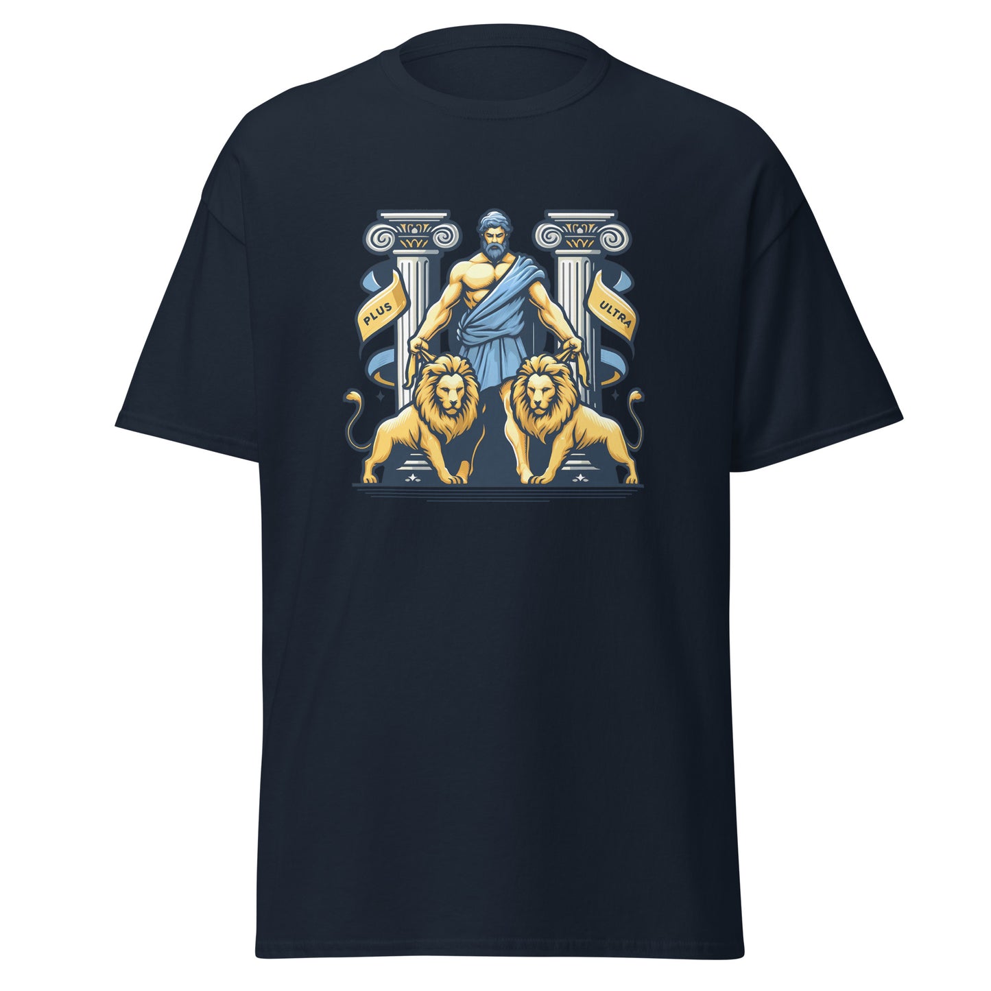 Camiseta navy Cádiz equipo fútbol Hércules con dos leones front