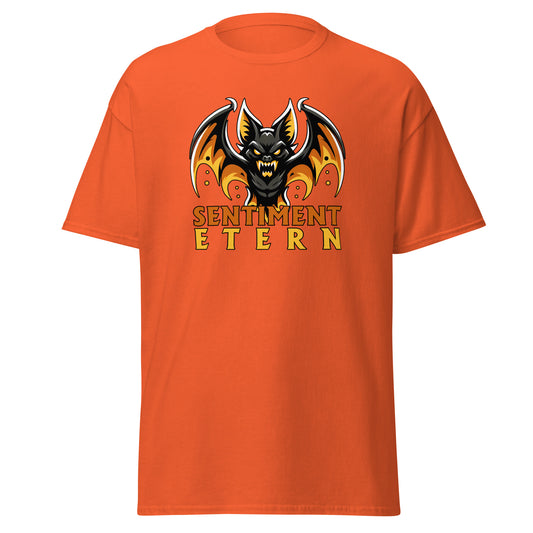 Camiseta naranja Valencia equipo fútbol Sentiment Etern con murciélago front