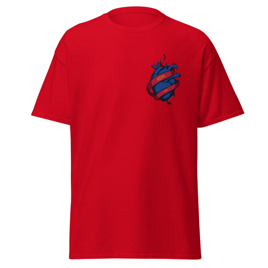 Camiseta roja FC Barcelona equipo fútbol ADN Cor blau front