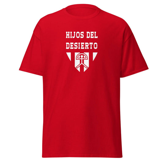 Camiseta roja Almería equipo fútbol Hijos del Desierto índalo front
