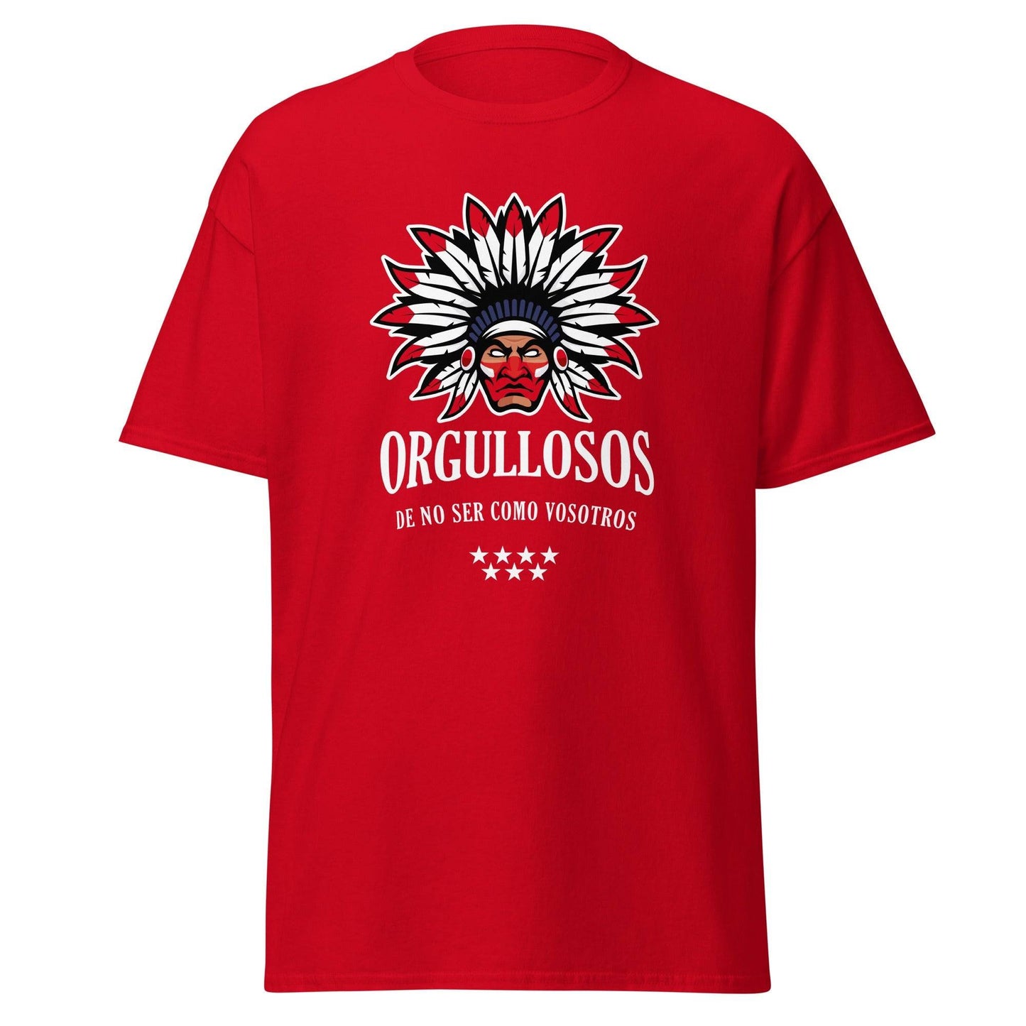 Camiseta roja Atlético Madrid equipo fútbol Orgullosos de no Ser Como Vosotros front