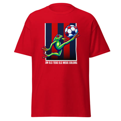 Camiseta roja Levante equipo fútbol Son el teus els meus colors con granota front