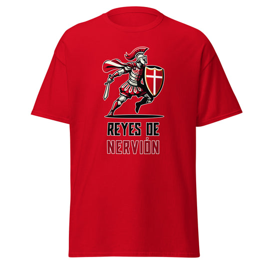 Camiseta roja Sevilla equipo fútbol Gladiador Reyes de Nervión front