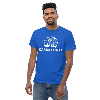 Camiseta azul Real Oviedo equipo fútbol Carbayones carbayón árbol front