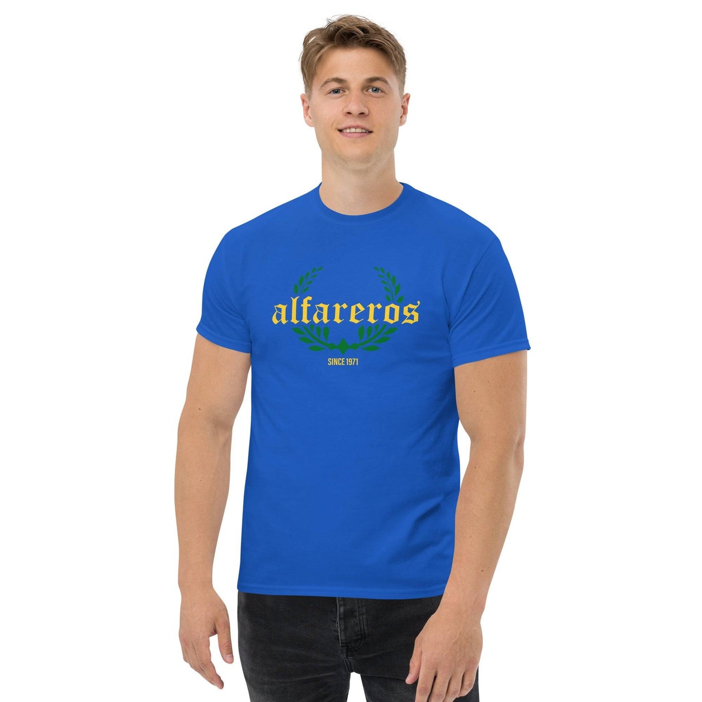 Camiseta azul Alcorcón equipo fútbol Alfareros front