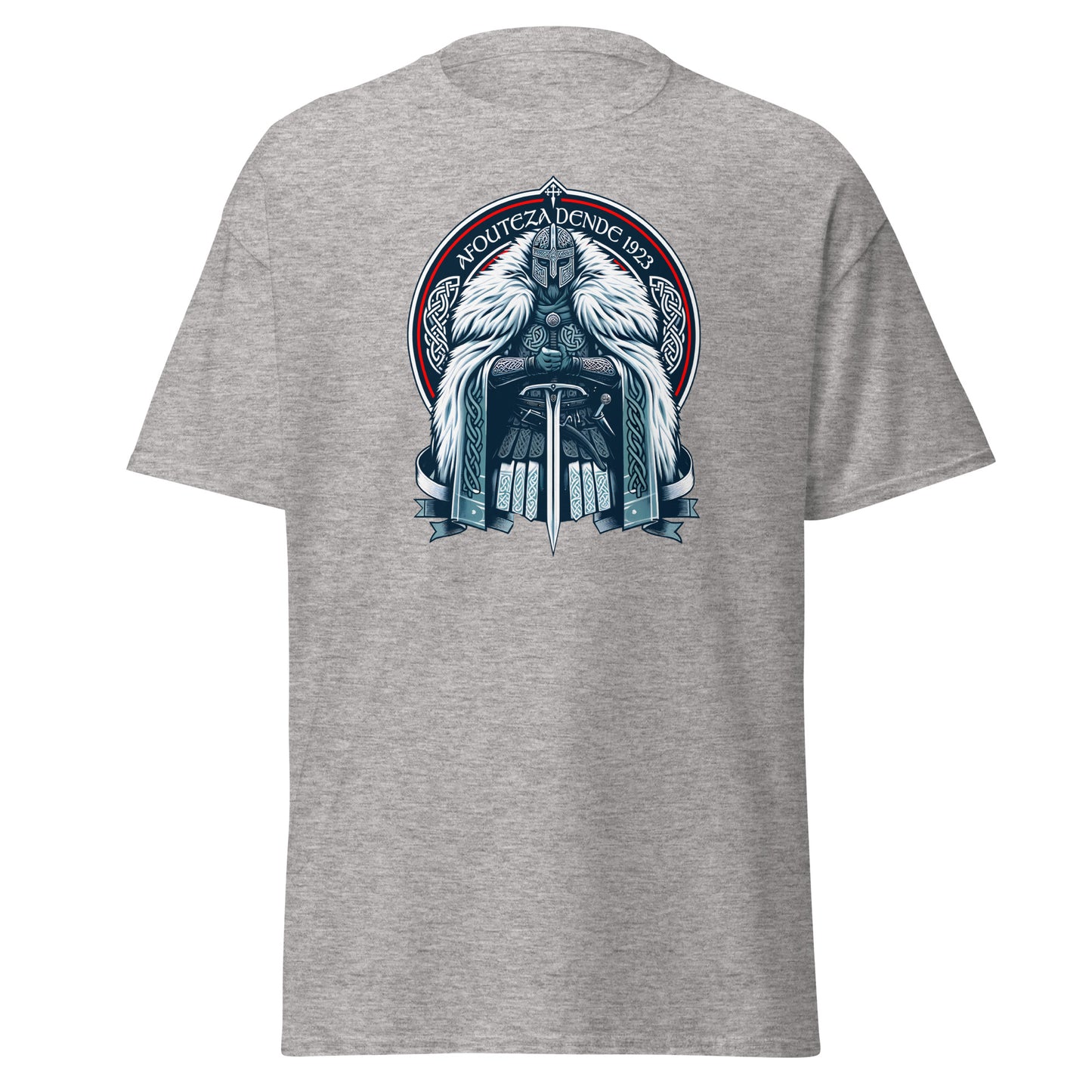 Camiseta gris Celta equipo fútbol Afouteza Dende 1923 con guerrero celta front