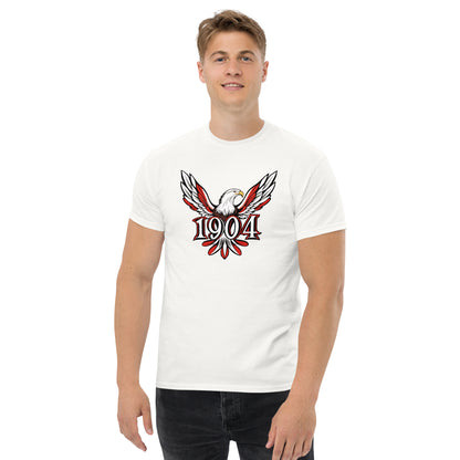 Camiseta blanca Benfica equipo fútbol 1904 con imagen águila front