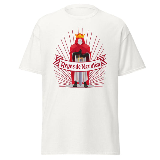 Camiseta blanca Sevilla equipo fútbol Reyes del Nervión front