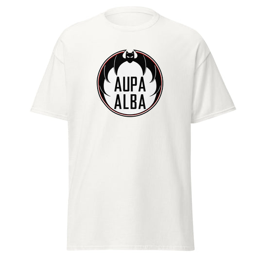 Camiseta blanca Albacete equipo fútbol Aupa Alba Murciélago front